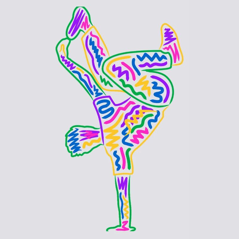 Breakdancing Breakdancer Colorful Boys Breakdance