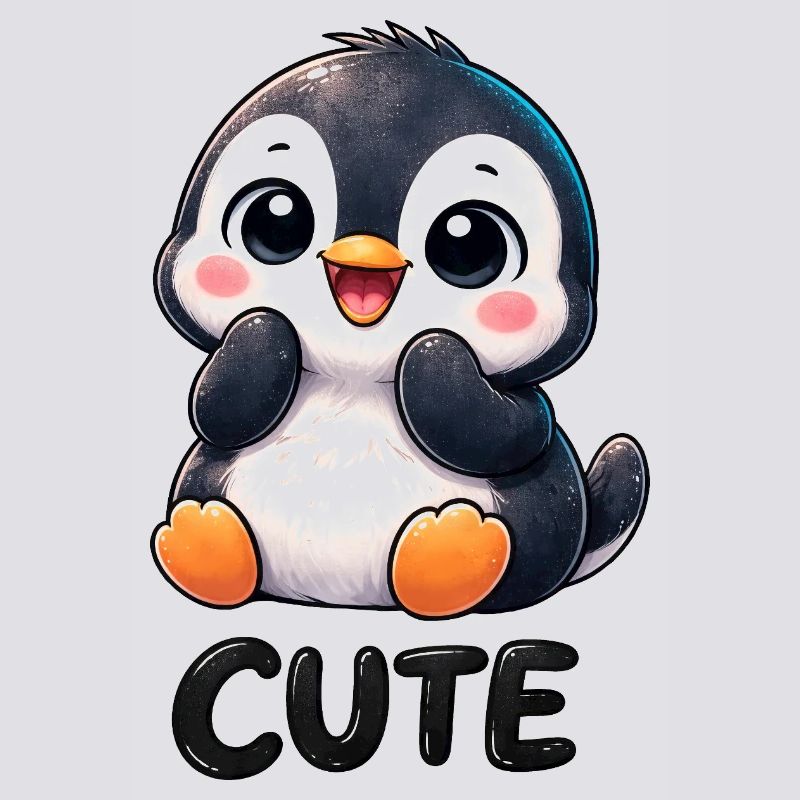 Pingouin chibi mignon timide timide mignon