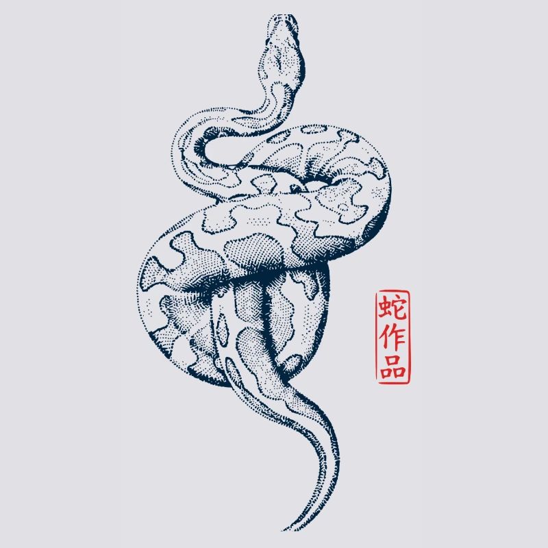 Python with Kanji Stamp