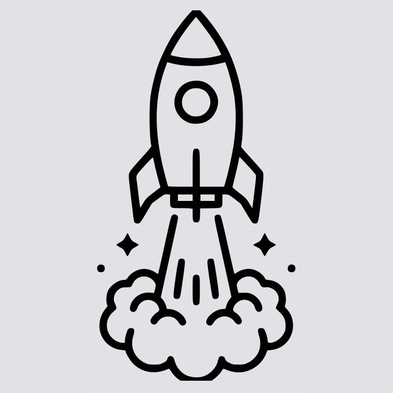 Icône spatiale de lancement de fusée