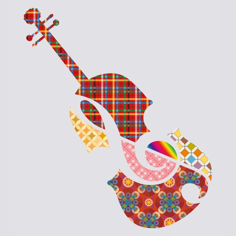 beau violon patchwork avec clé de sol
