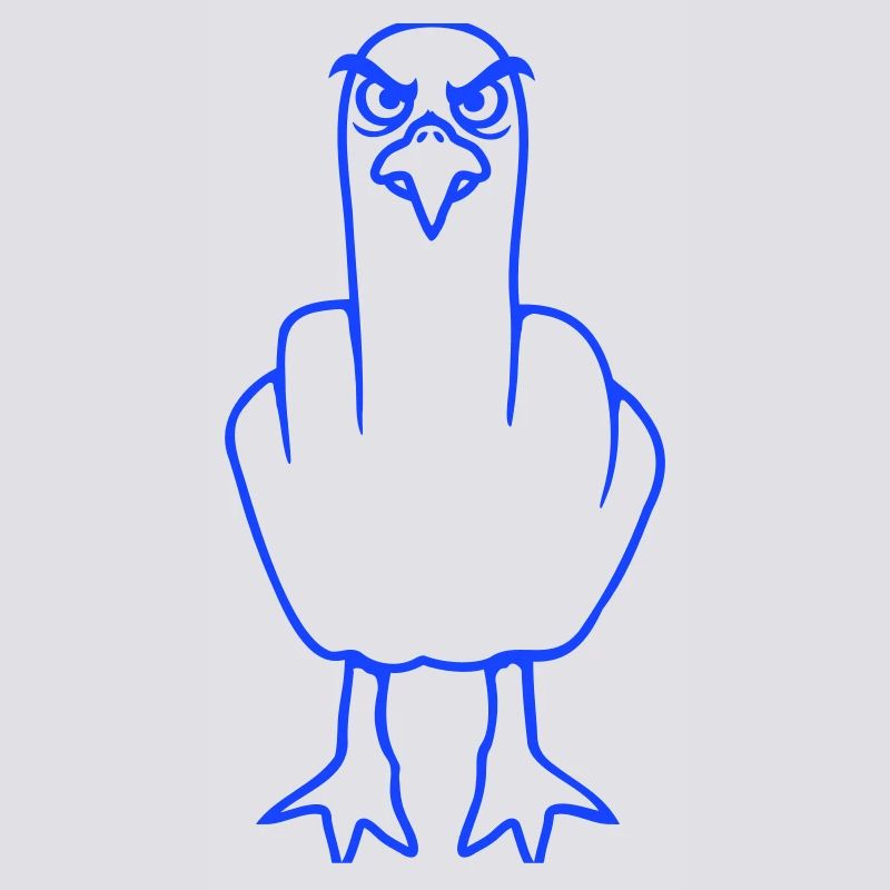Seagull middle finger insult stinky finger naughty