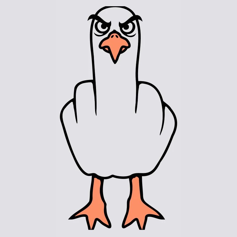 Möwe Mittelfinger Beleidigung Stinkefinger frech