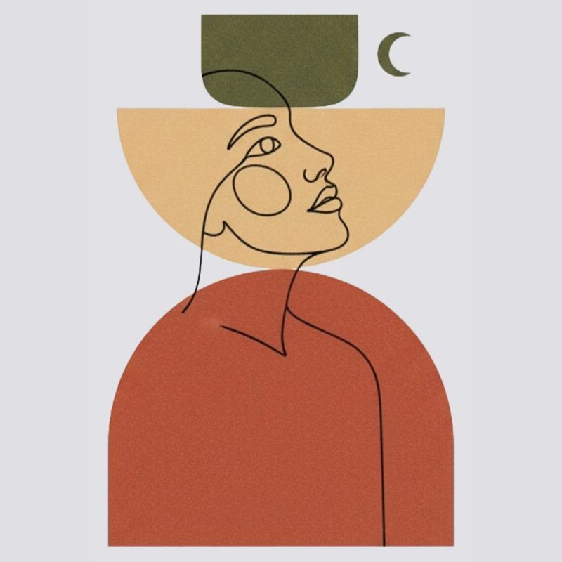 Abstract Head with Geometric Shape