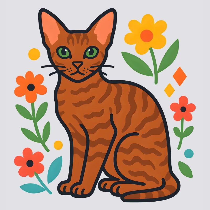 Le chat de Devon Rex dans la parade florale