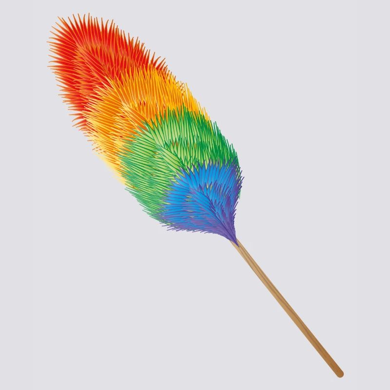 Feather duster in brightly colored rainbow colors