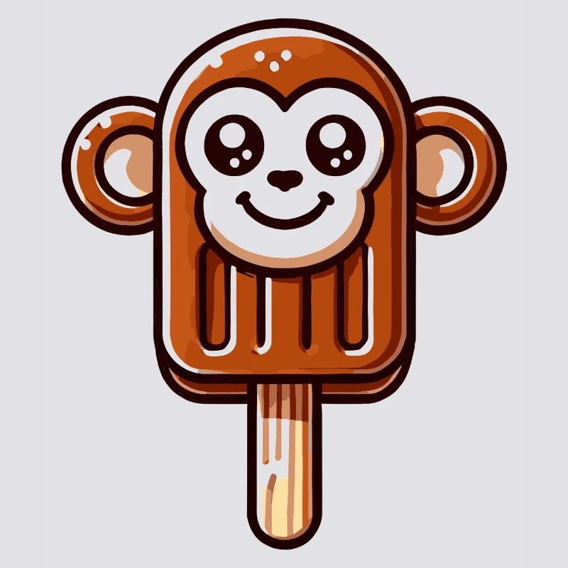 Ein Eis in Form eines lächelnden Äffchens