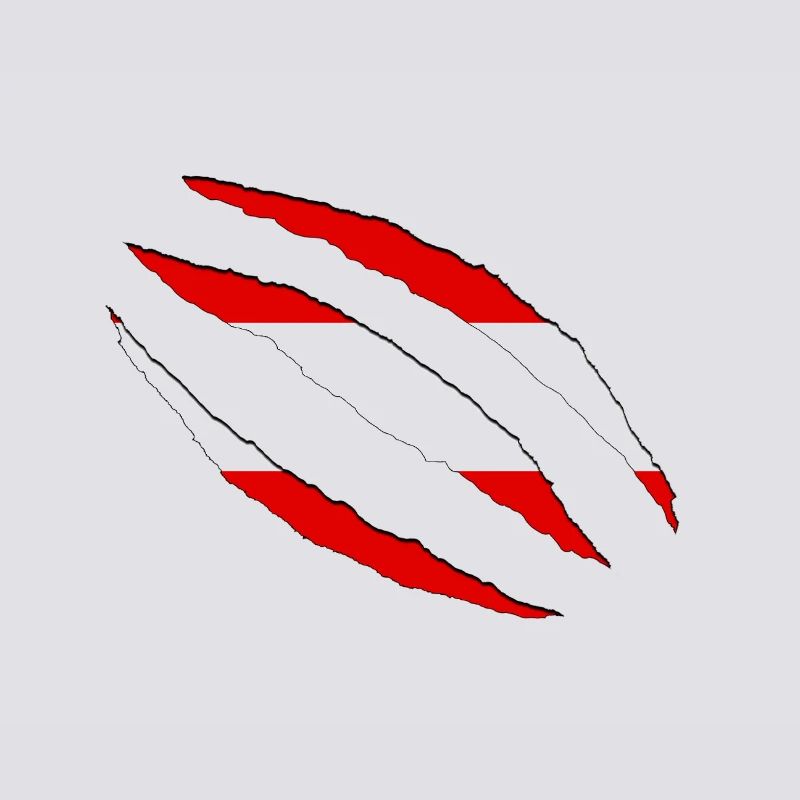 Austria claws cracks flag torn open