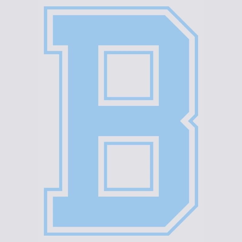 Monogram Light Blue Varsity College Initial B