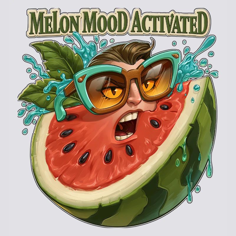 Visage drôle de pastèque activé par l’humeur de melon