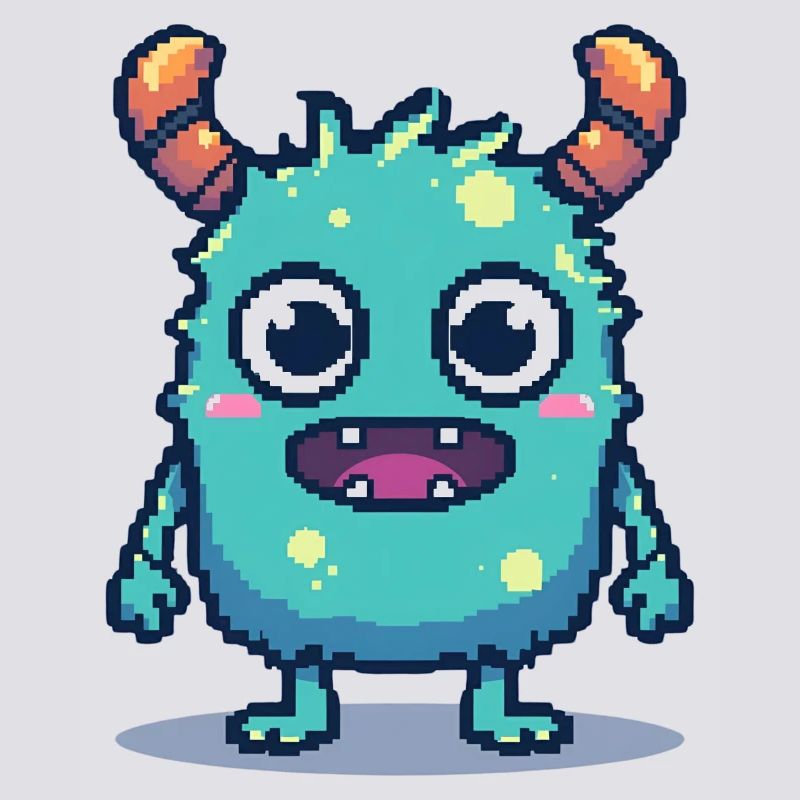 8 bits mignon pixel monstre style rétro des années 90
