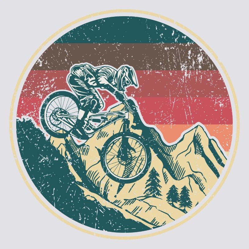 Retro Mountain Biker Crest