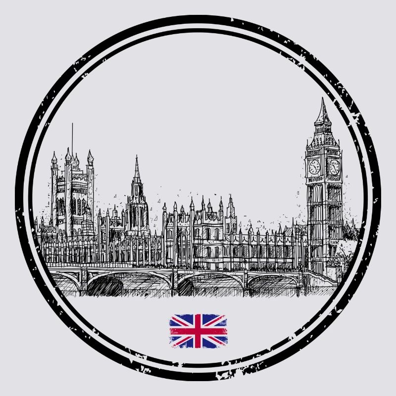 Tiny Union Jack Accent on Black