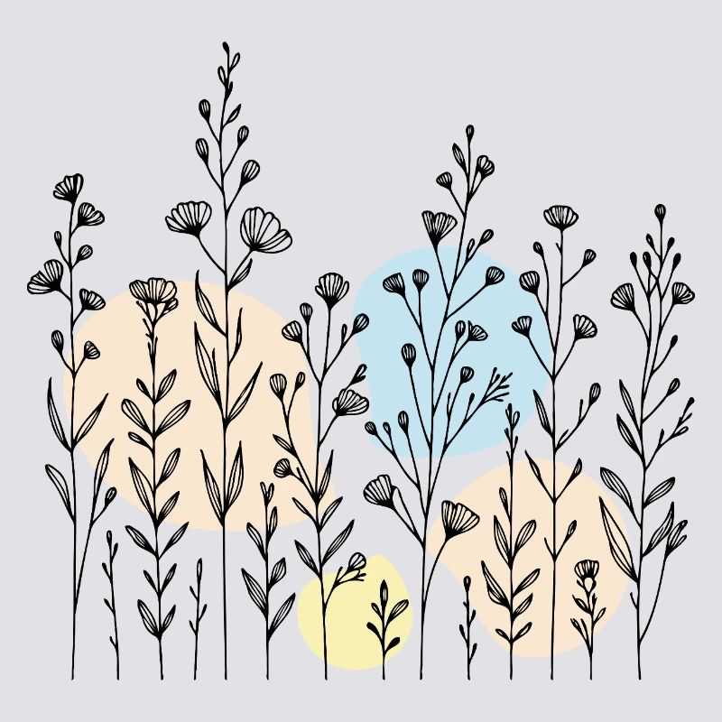 Delicate Botanical Pattern in Soft Tones