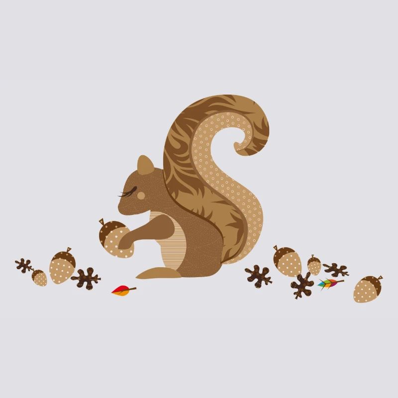 Ein Eichhörnchen mit einer Eichel