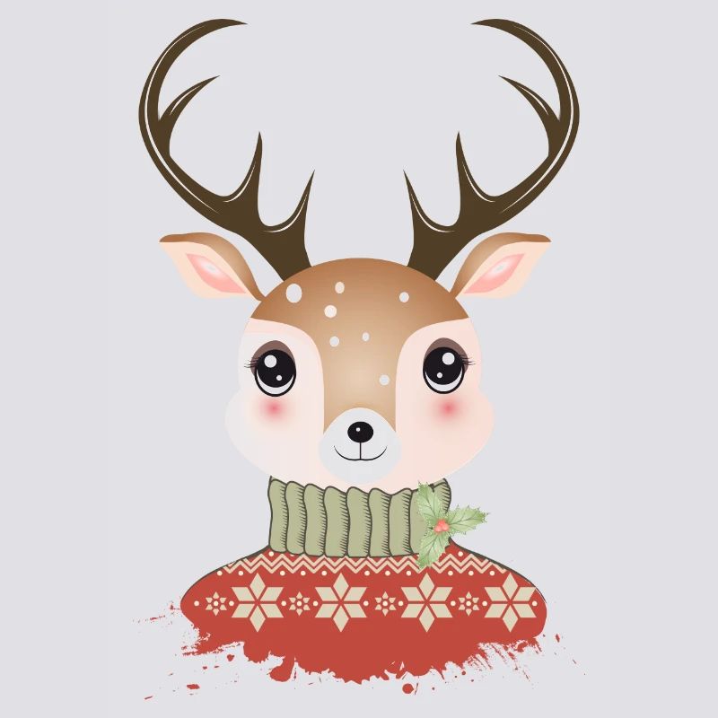 niedlicher schicker Hirsch mit Weihnachtspullover