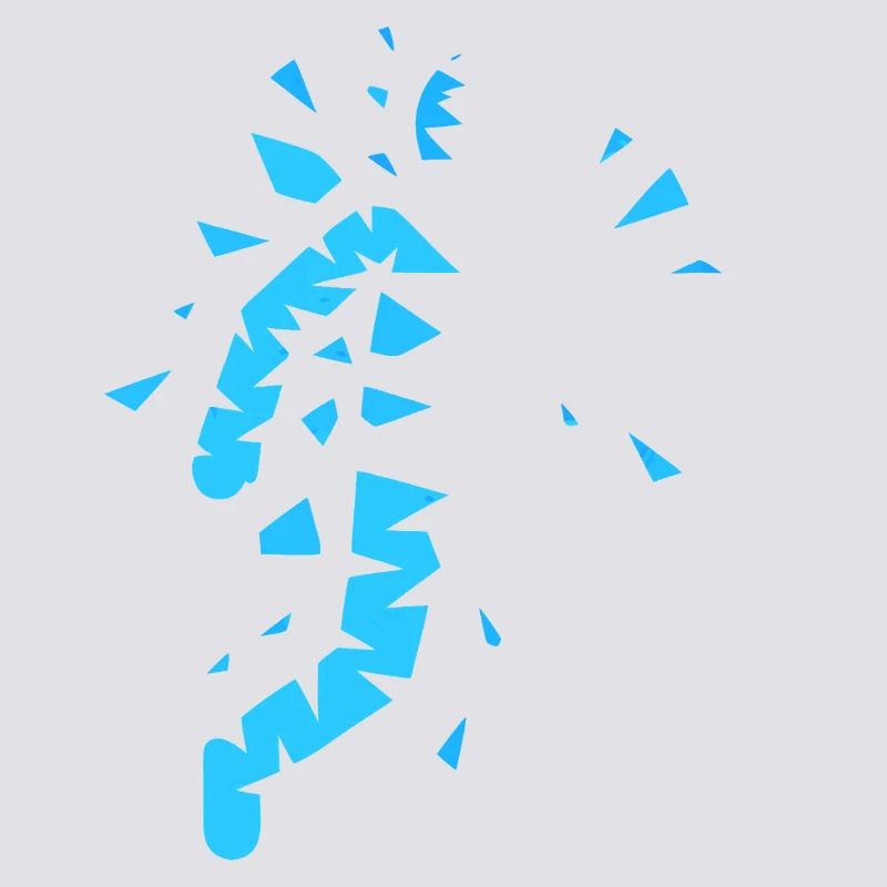 Blue exploded silhouette
