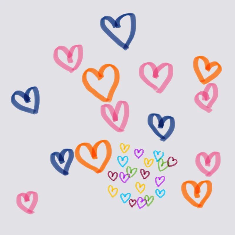 Colorful Heart Row Pattern