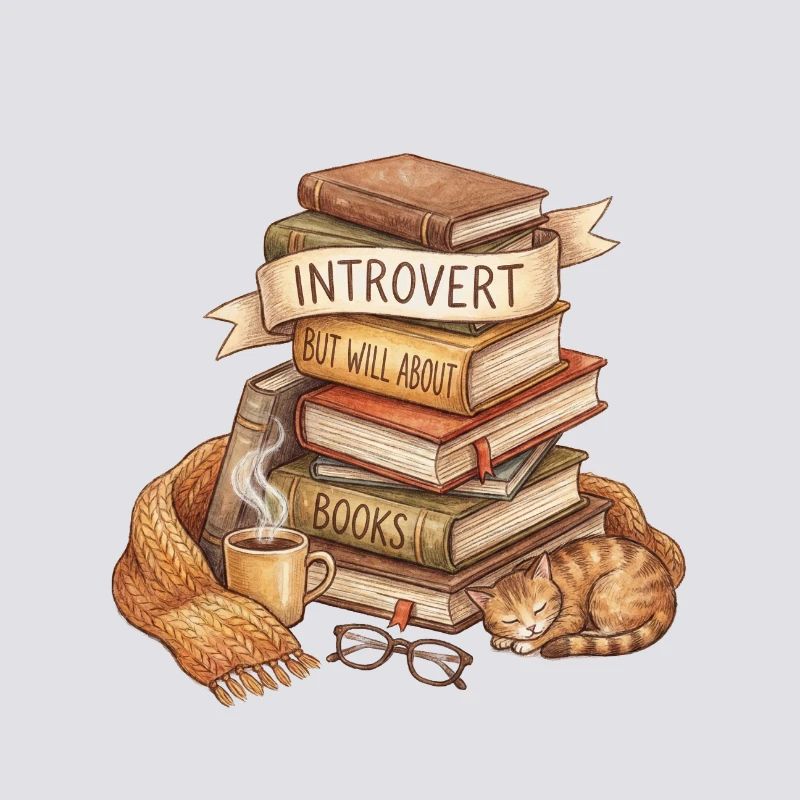Introvert Book Lover Stack