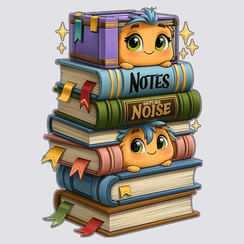 Book Stack with Birds