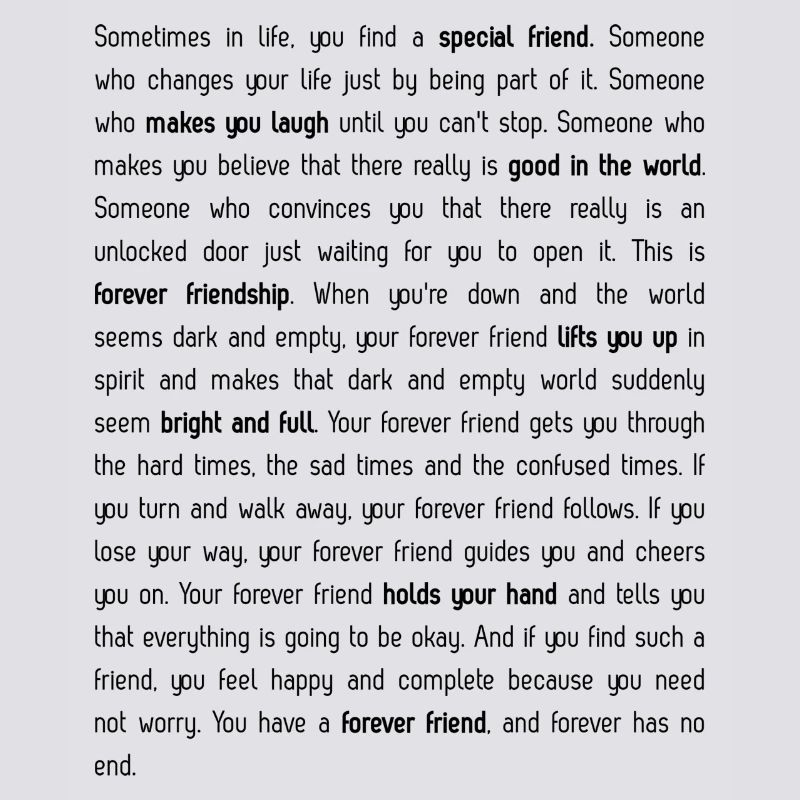 Forever has no end