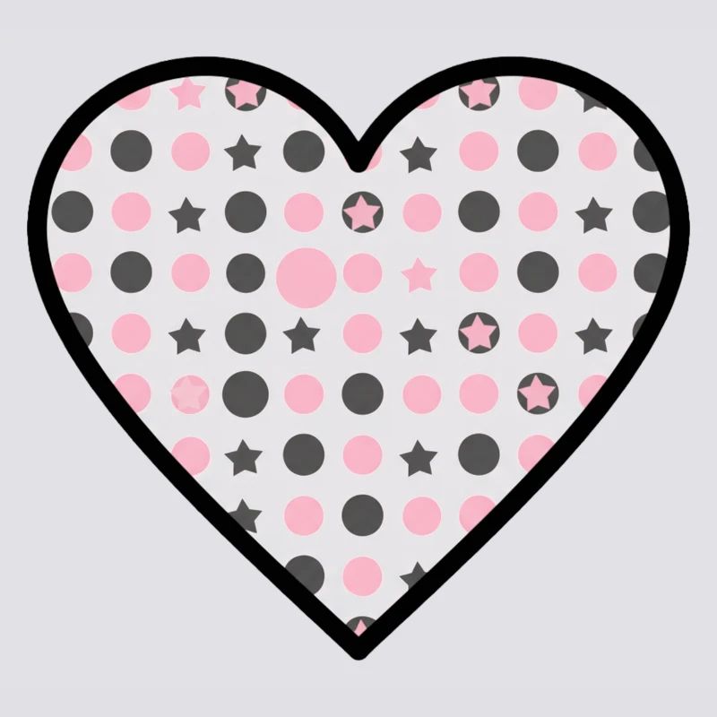 Heart Pattern Star Dots Cute Vector