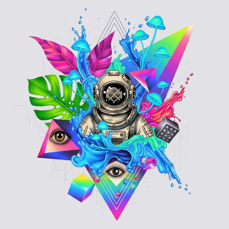 Futuristic Techno Jungle Print
