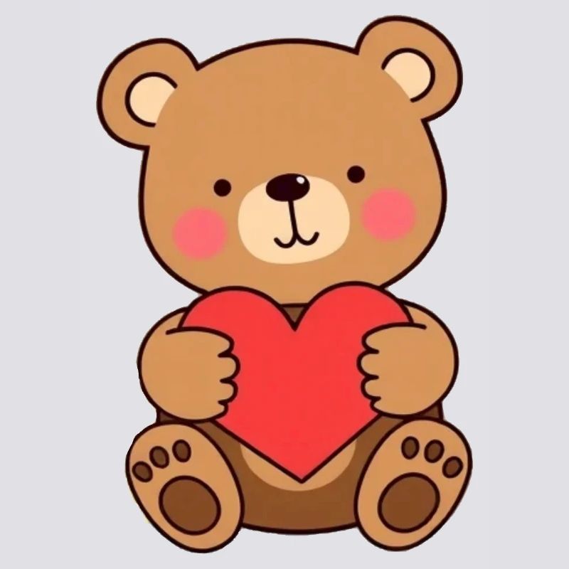 Bär mit rotem Herz Geschenk Mutter Muttertag