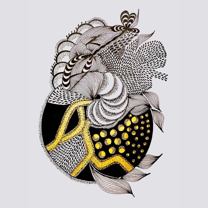 Fish pattern with gold accent