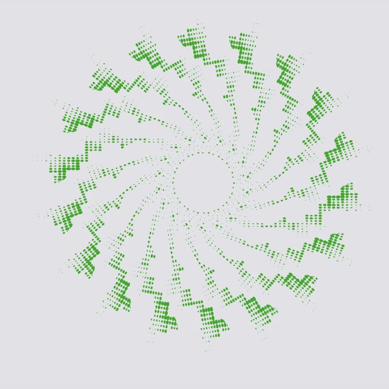 forme pointillée éolienne rotative verte