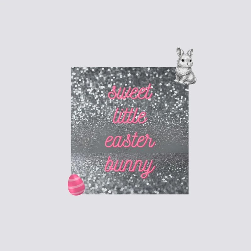 Cute Easter bunny in glitter design
