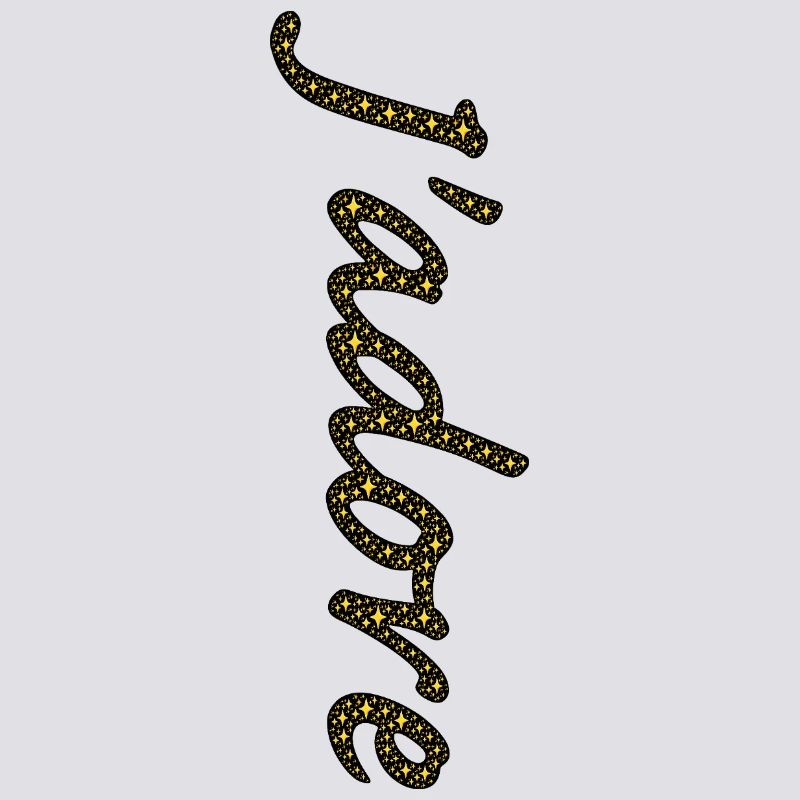 Traînée d'étoiles dorées cursive