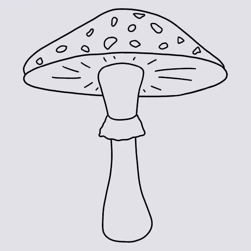 Toadstool black and white