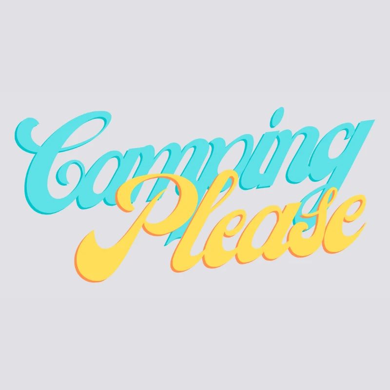 Camping Please Retro Script