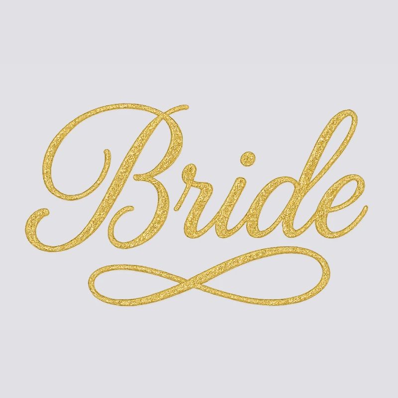 Conception élégante de script de mariée en or