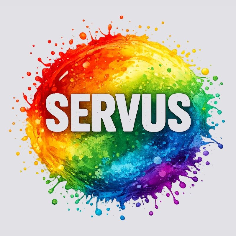 Bunte Farbexplosion SERVUS