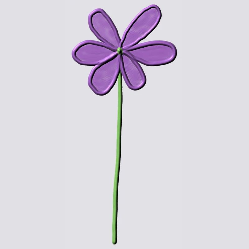Purple Flower with Gentle Gradient