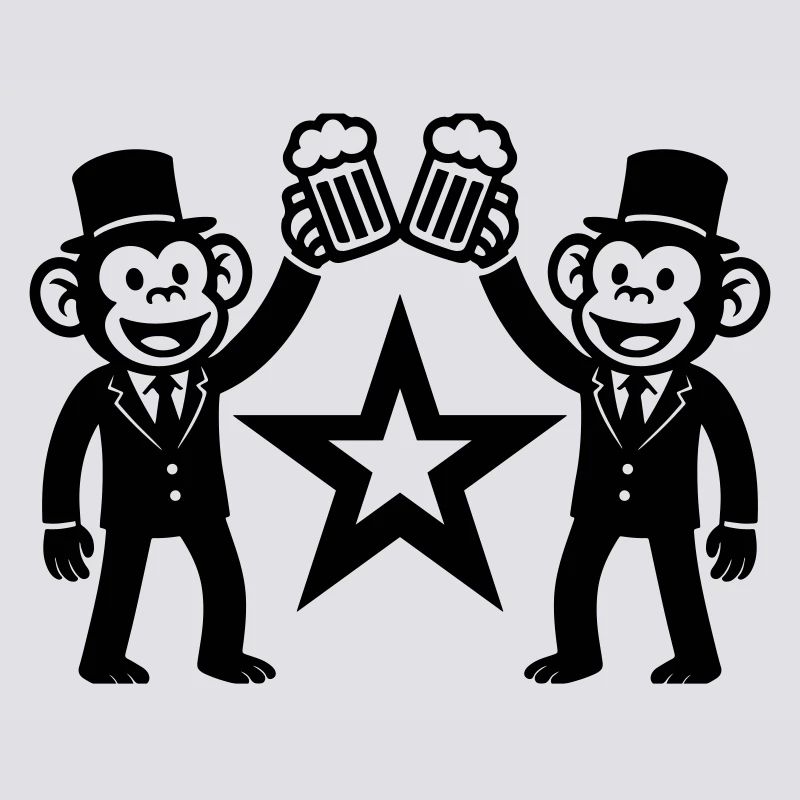 Junggesellenabschied Affe Crew Bräutigam
