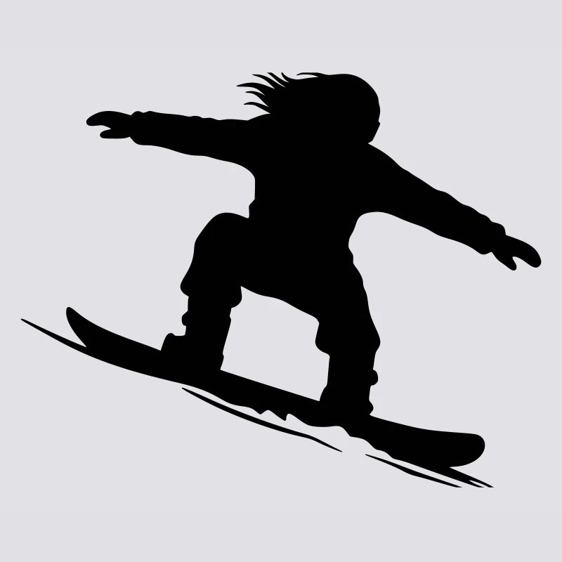 Silhouette de snowboardeur - Variable de couleur