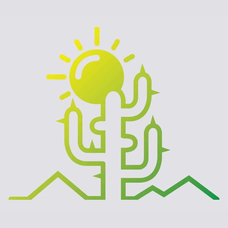 cactus Wüste Sonne Abenteuer minimal Design flat