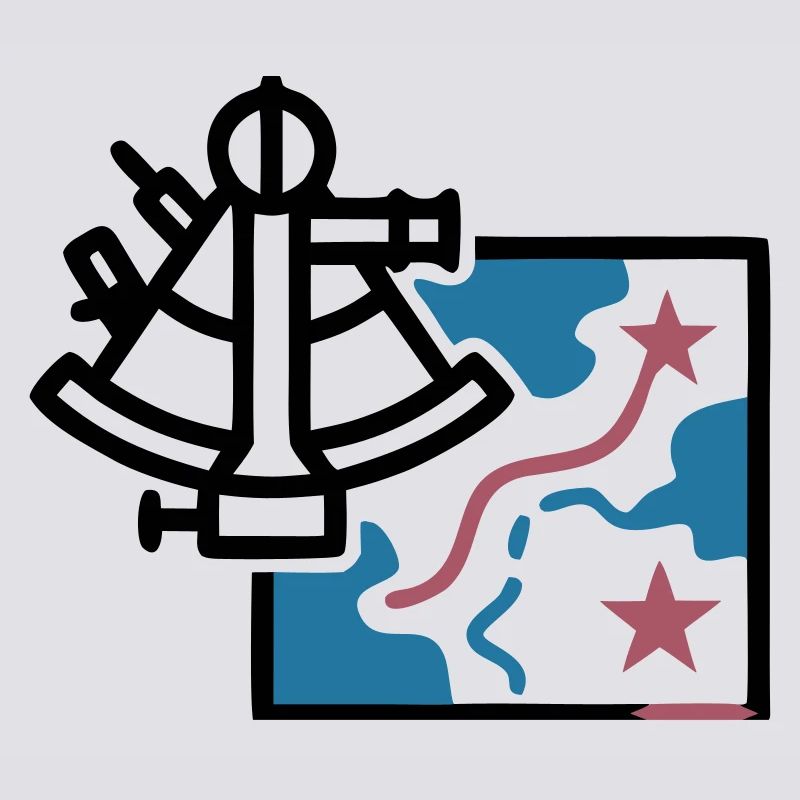 Sextant Navigation Map Vector
