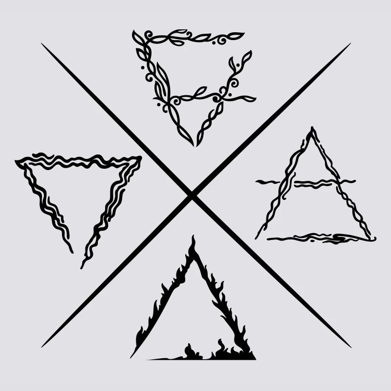 Vier Elemente Symbole