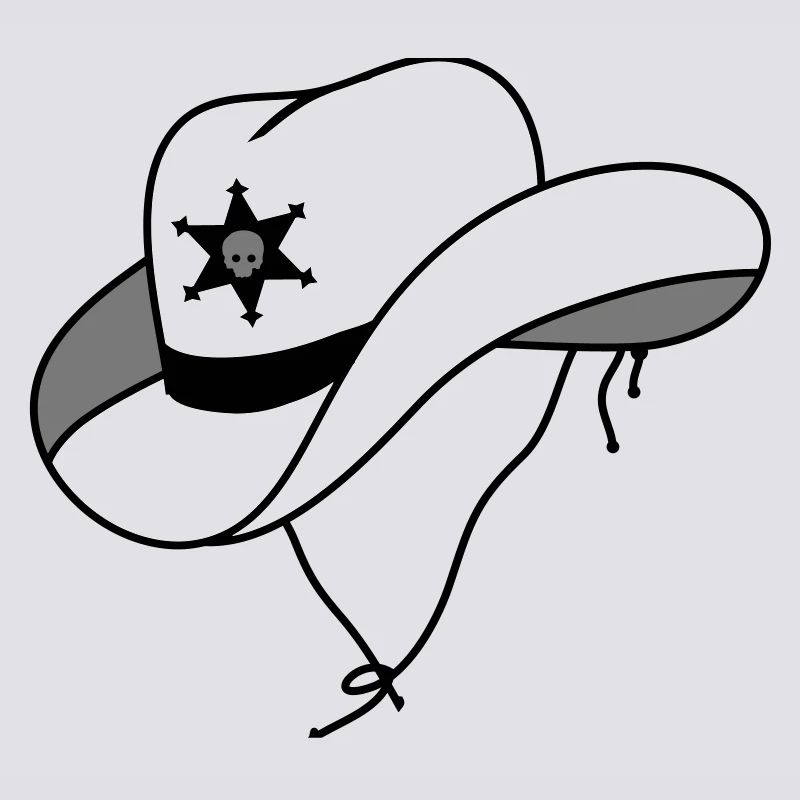 Sheriff hat with small skull on sheriff star