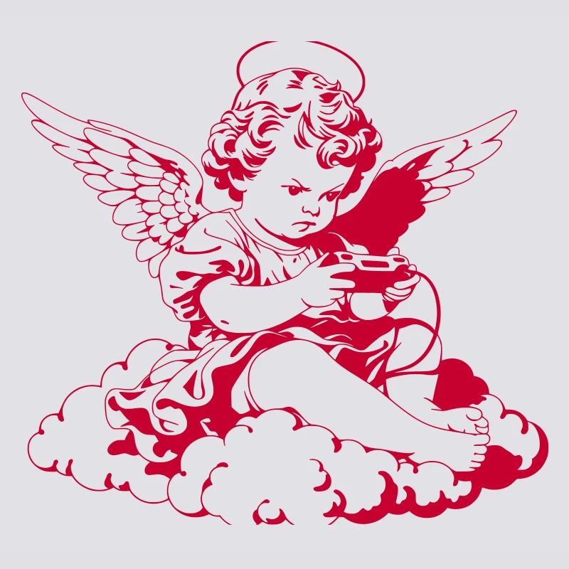 Gaming Engel – Cherub mit Controller