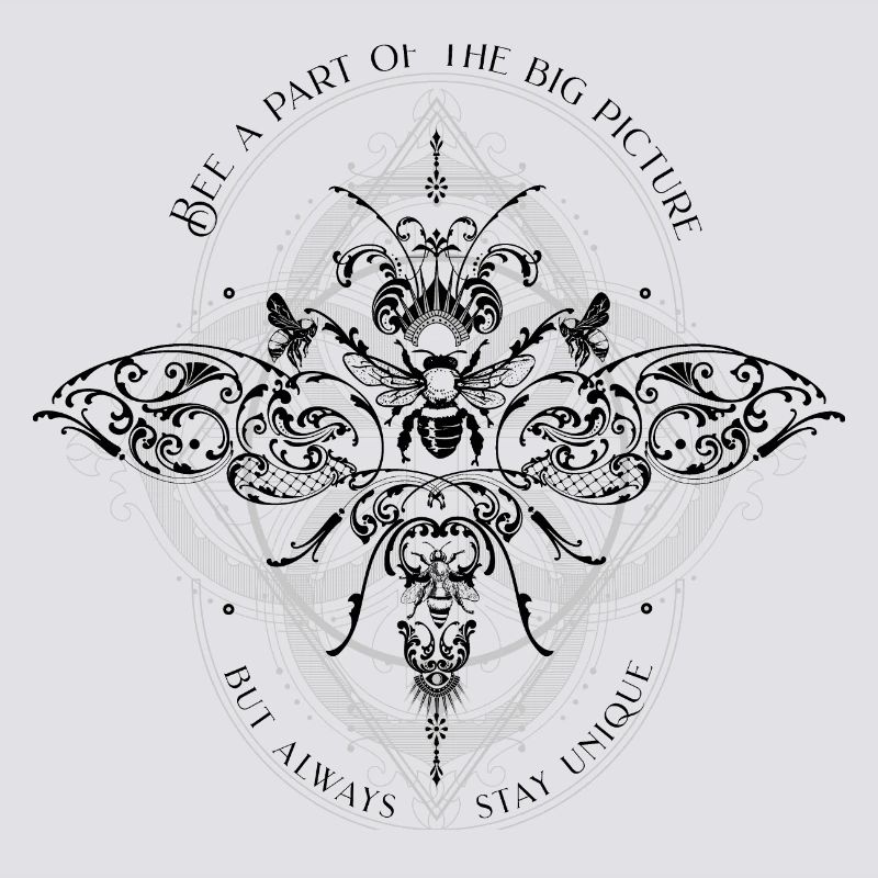 Bee Psychedelic Geometry Pattern cool dicton