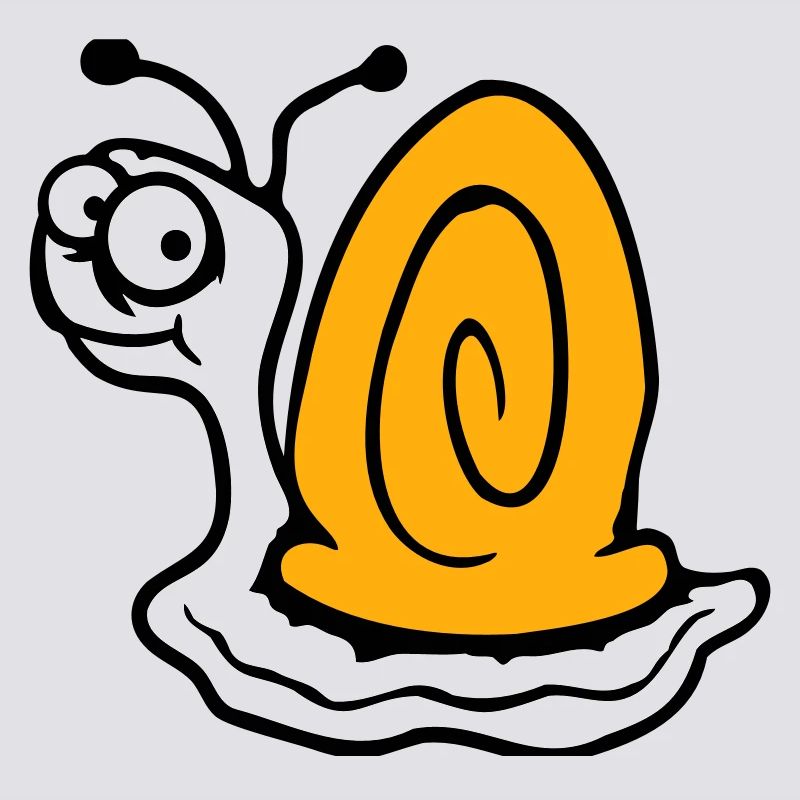 Snail anxious unsure looking back cute