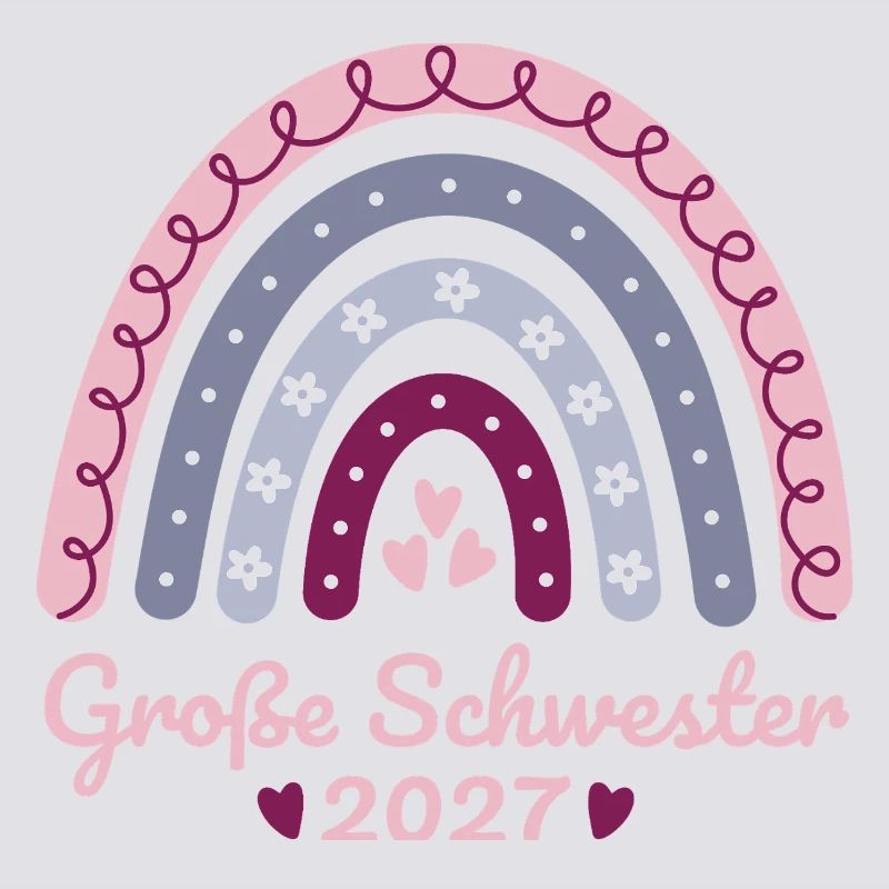 Große Schwester 2027 Boho Regenbogen pastell