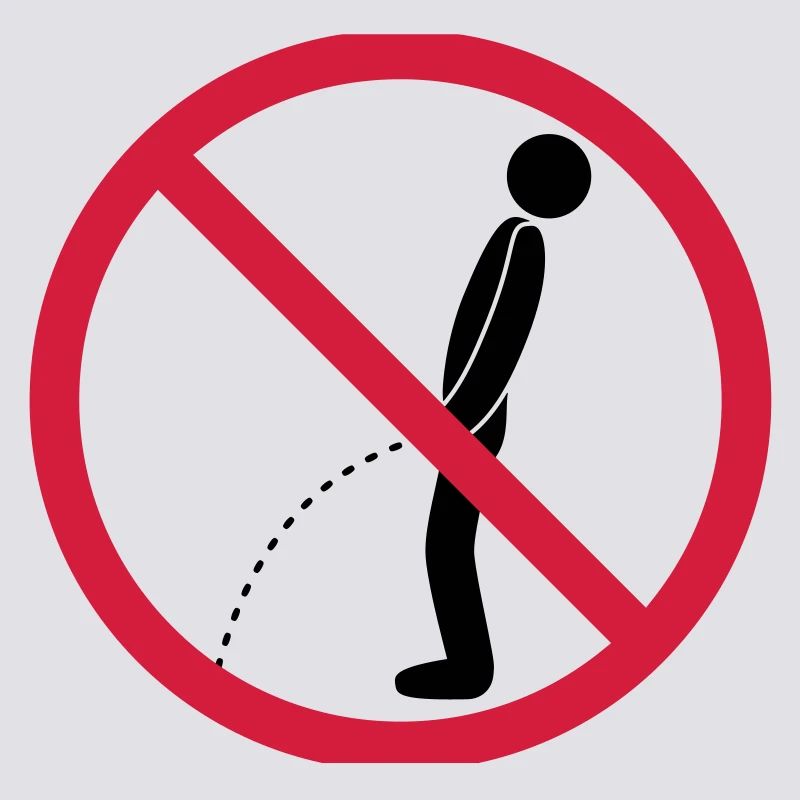 no standing pee prohibited shield pissing loo