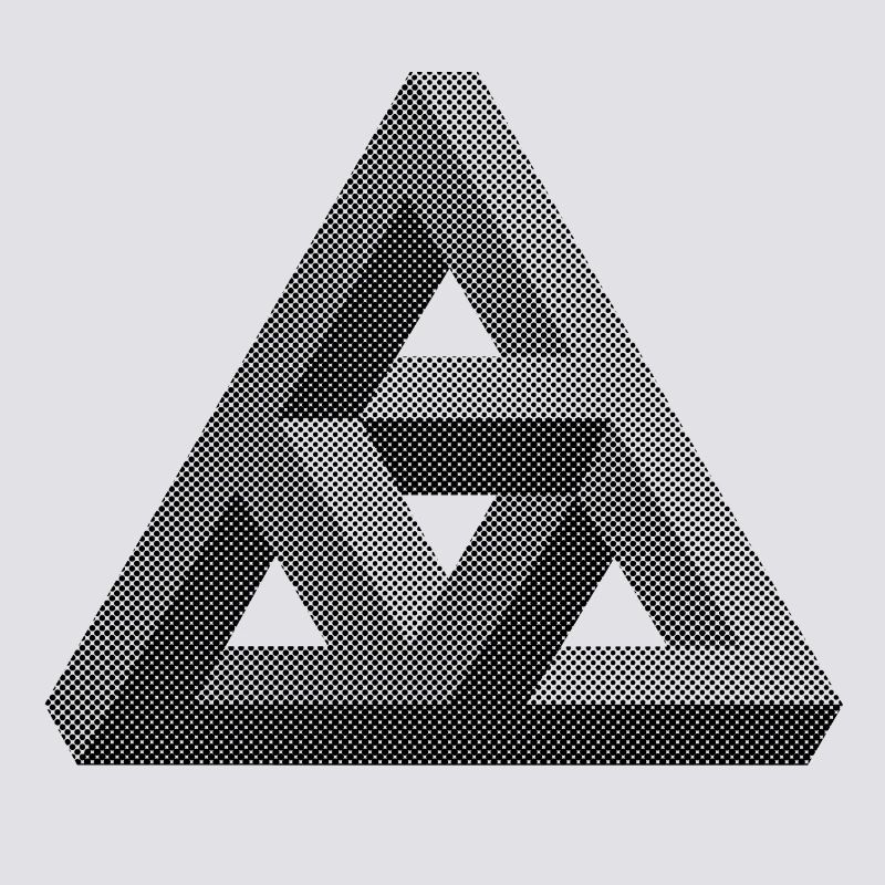 Abstract Penrose triangle on light background