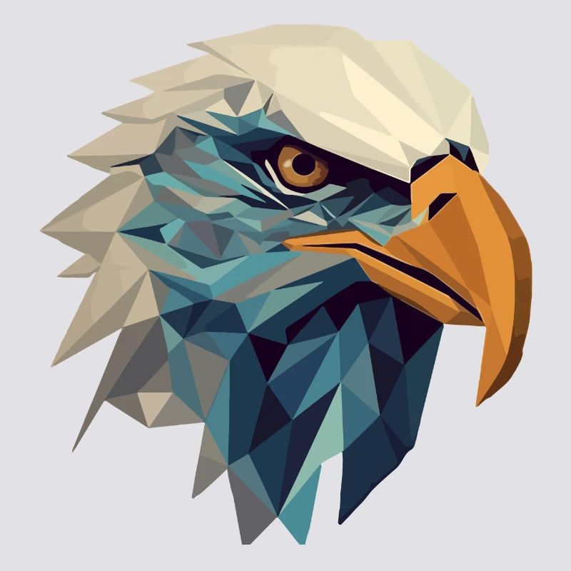 Stylized, geometric eagle